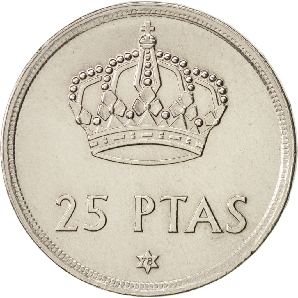 Espagne, Juan Carlos I, 25 Pesetas, 1975, SUP+, Copper-nickel, KM:808