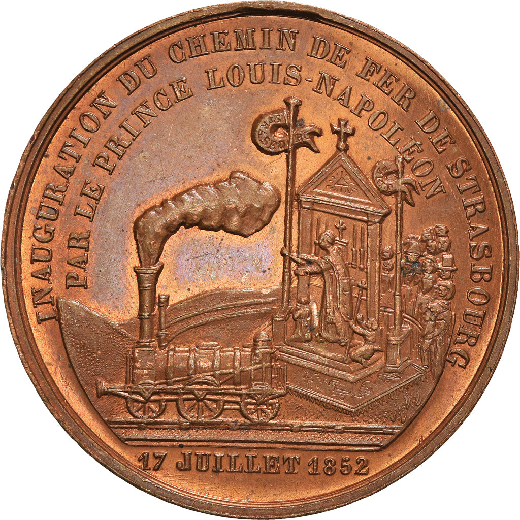Frankrijk, Medaille, Napoléon III, Inauguration du Chemin de fer à Strasbourg
