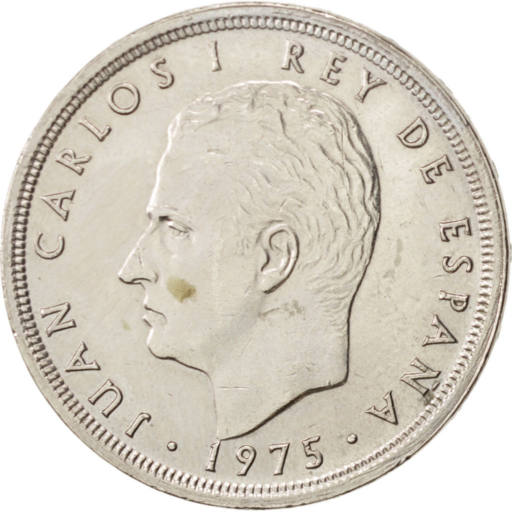 Spanien, Juan Carlos I, 50 Pesetas, 1975, AU(50-53), Copper-nickel, KM:809