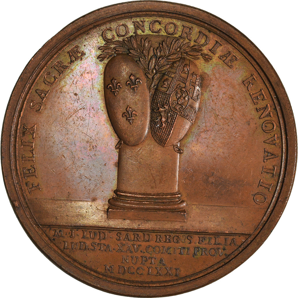 França, Medal, Louis XV, Mariage du Comte de Provence et M.-J. de Savoie, 1771