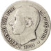 Moneta, Spagna, Alfonso XII, 50 Centimos, 1881, MB, Argento, KM:685