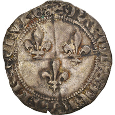 Coin, France, Charles VII, Plaque, Double Gros, Tournai, EF(40-45), Billon