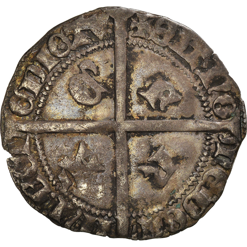 Moeda, França, Charles VII, Plaque, Double Gros, Tournai, EF(40-45), Lingote