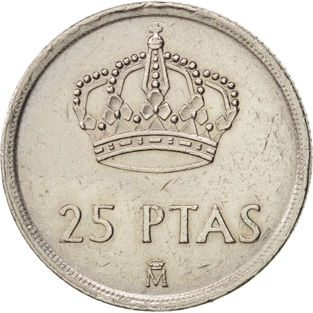 Munten, Spanje, Juan Carlos I, 25 Pesetas, 1982, ZF, Copper-nickel, KM:824