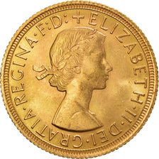 Moeda, Grã-Bretanha, Elizabeth II, Sovereign, 1962, London, MS(63), Dourado