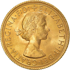Moeda, Grã-Bretanha, Elizabeth II, Sovereign, 1963, MS(63), Dourado, KM:908