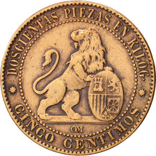 Spanien, Provisional Government, 5 Centimos, 1870, Madrid, EF(40-45), KM:662