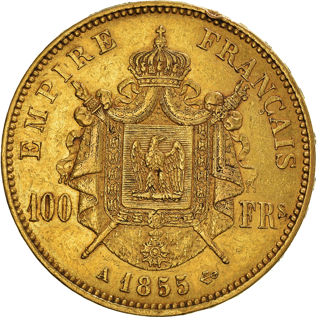 Coin, France, Napoleon III, Napoléon III, 100 Francs, 1855, Paris, EF(40-45)
