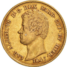 Coin, ITALIAN STATES, SARDINIA, Carlo Alberto, 20 Lire, 1847, Torino, AU(50-53)
