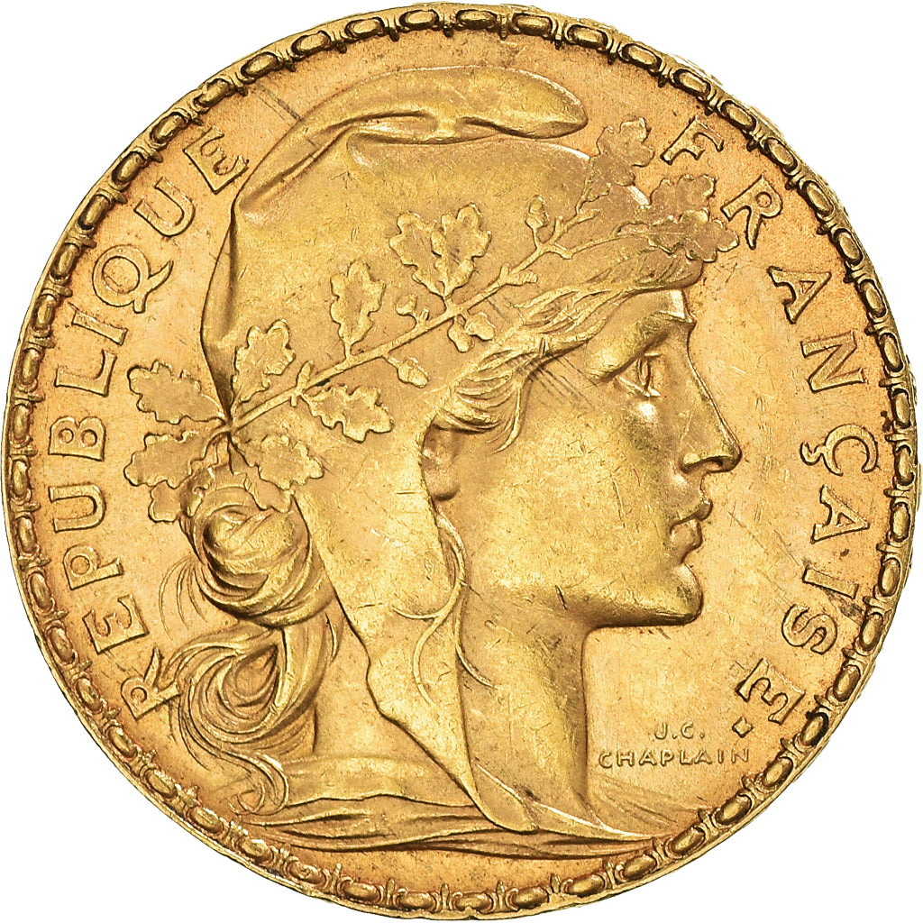 Moneda, Francia, Marianne, 20 Francs, 1901, Paris, EBC, Oro, KM:847