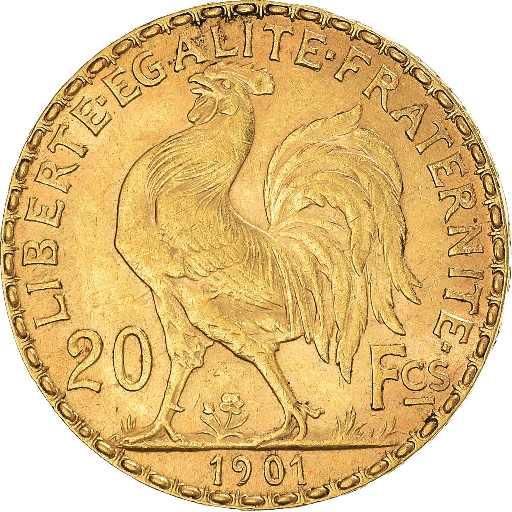 Moneda, Francia, Marianne, 20 Francs, 1901, Paris, EBC, Oro, KM:847