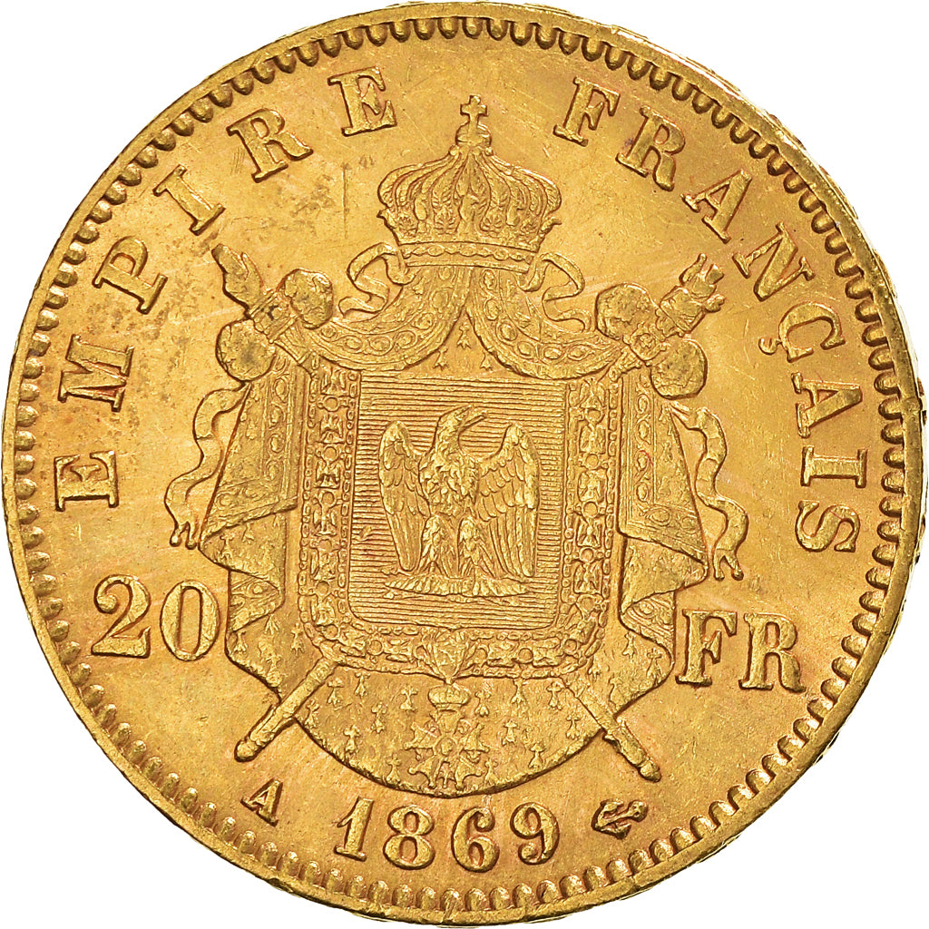 Münze, Frankreich, Napoleon III, Napoléon III, 20 Francs, 1869, Paris, VZ