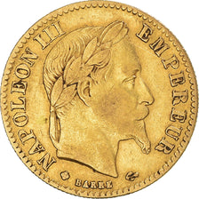 Moneta, Francia, Napoleon III, Napoléon III, 10 Francs, 1865, Strasbourg, MB+