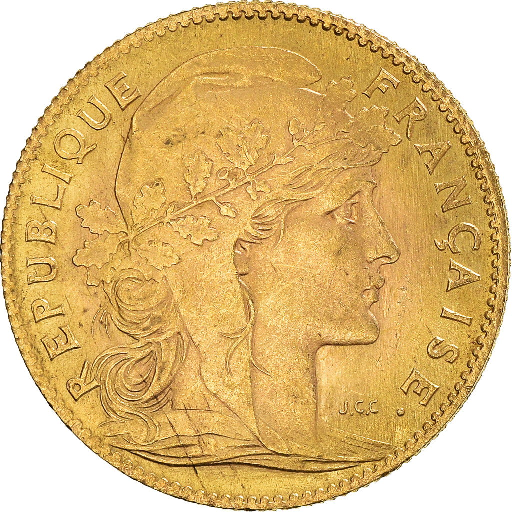 Munten, Frankrijk, Marianne, 10 Francs, 1910, Paris, ZF+, Goud, KM:846