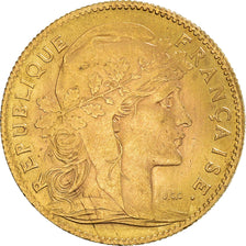 Munten, Frankrijk, Marianne, 10 Francs, 1910, Paris, ZF+, Goud, KM:846