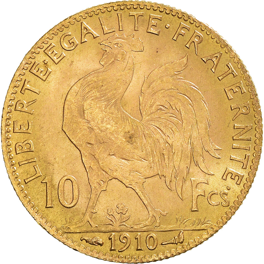 Munten, Frankrijk, Marianne, 10 Francs, 1910, Paris, ZF+, Goud, KM:846