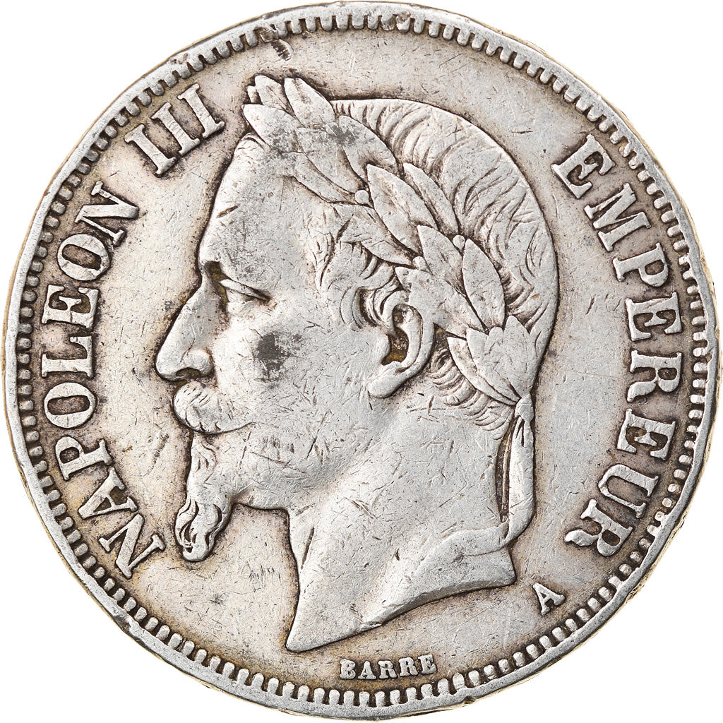 Coin, France, Napoleon III, Napoléon III, 5 Francs, 1870, Paris, VF(30-35)