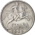 Spain, 10 Centimos, 1945, EF(40-45), Aluminum, KM:766