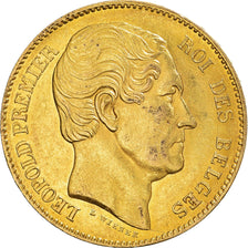 Moneta, Belgia, Leopold I, 20 Francs, 1865, AU(50-53), Złoto, KM:23
