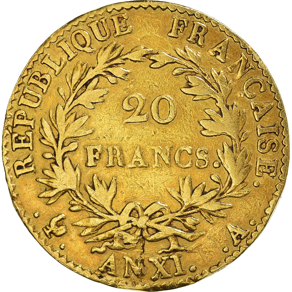 Monnaie, France, Napoléon I, 20 Francs, An XI, Paris, TB+, Or, KM:651