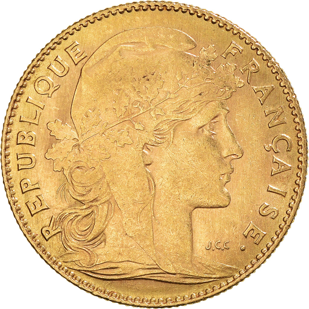 Moeda, França, Marianne, 10 Francs, 1911, Paris, AU(50-53), Dourado, KM:846