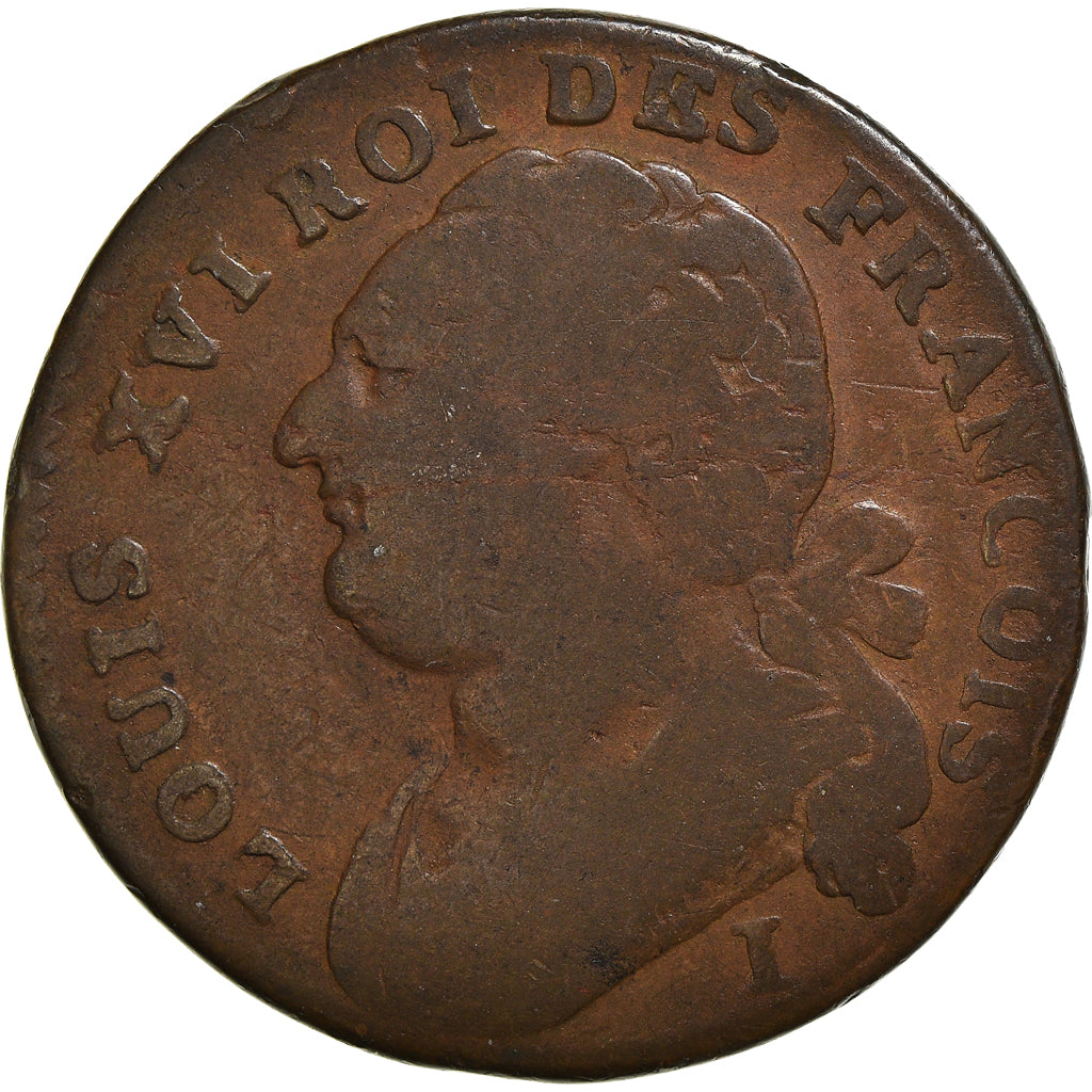 Coin, France, Louis XVI, 12 deniers françois, 12 Deniers, 1792, Limoges