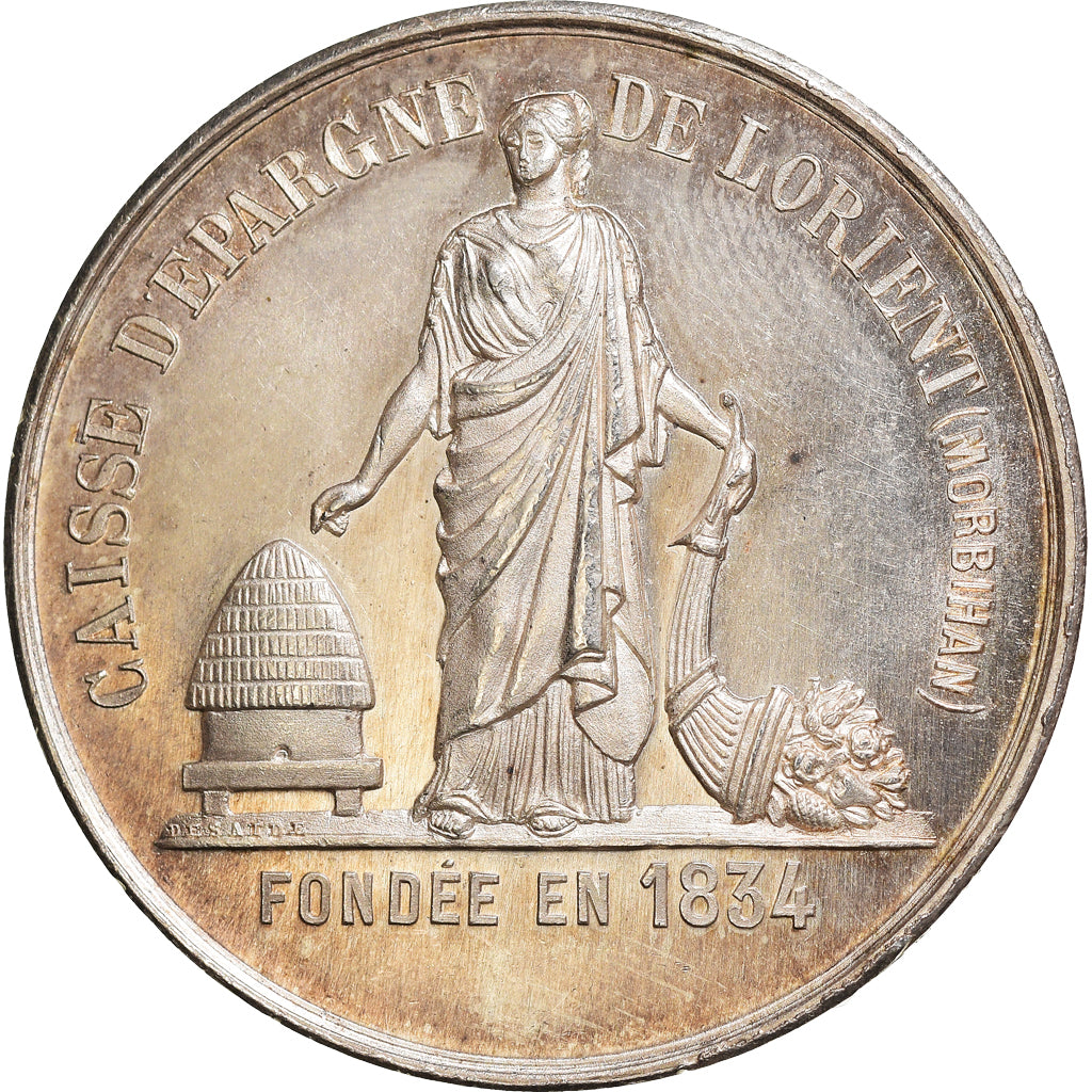 France, Token, Savings Bank, Caisse d'Épargne de Lorient, MS(60-62), Silver
