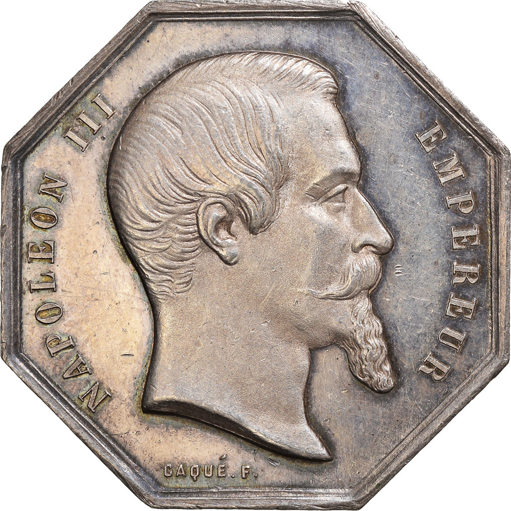 France, Token, Insurance, Napoléon III, Bourse de Paris, Caqué, AU(55-58)