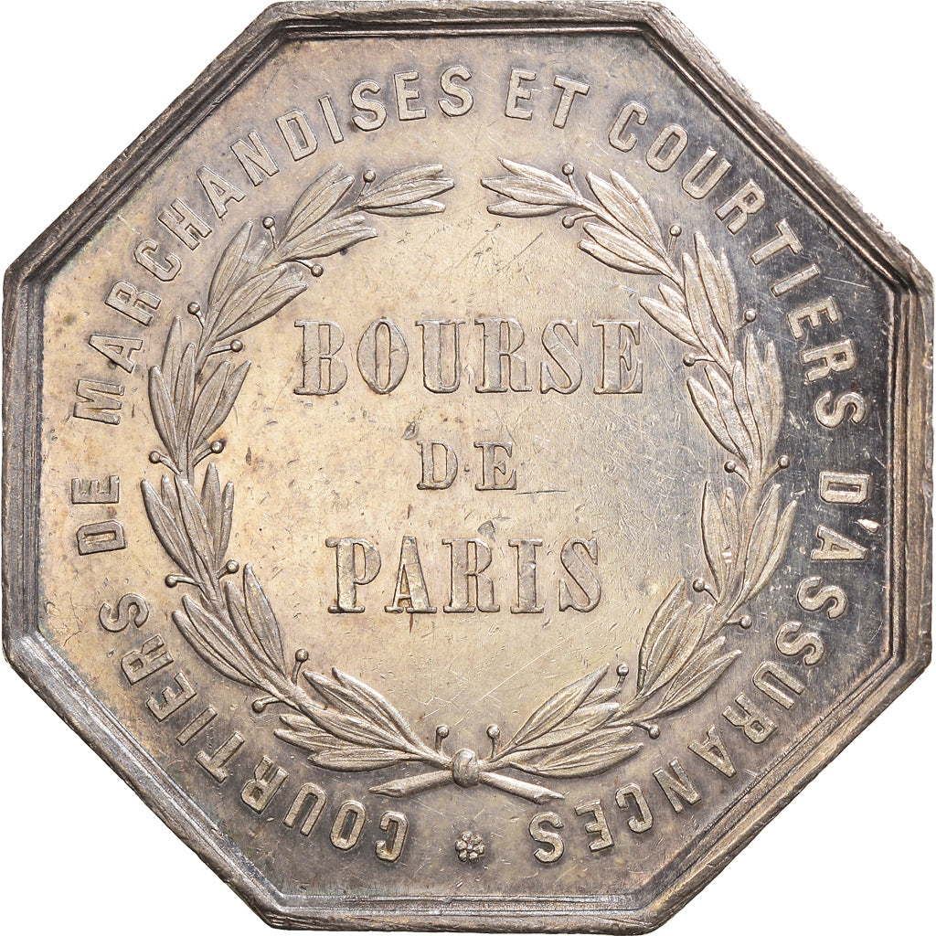 France, Token, Insurance, Napoléon III, Bourse de Paris, Caqué, AU(55-58)
