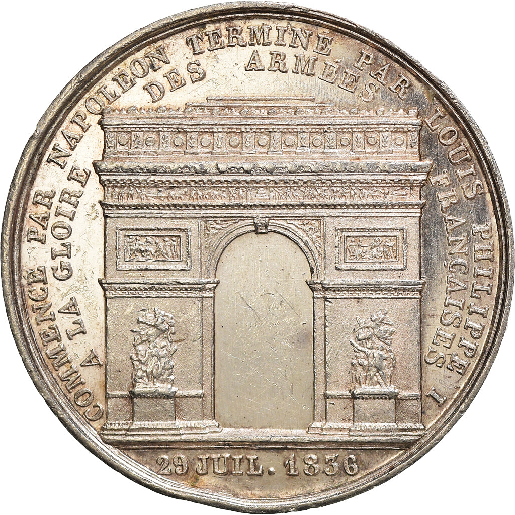 France, Medal, Louis Philippe Ier, Arc de Triomphe, 1836, Barre, AU(55-58)