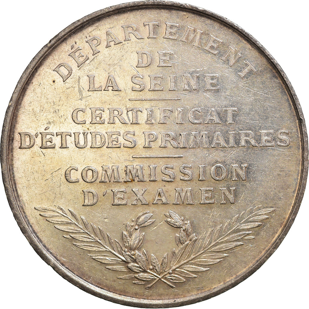 France, Médaille, Certificat d'Etudes Primaires de la Seine, Oudiné, SUP