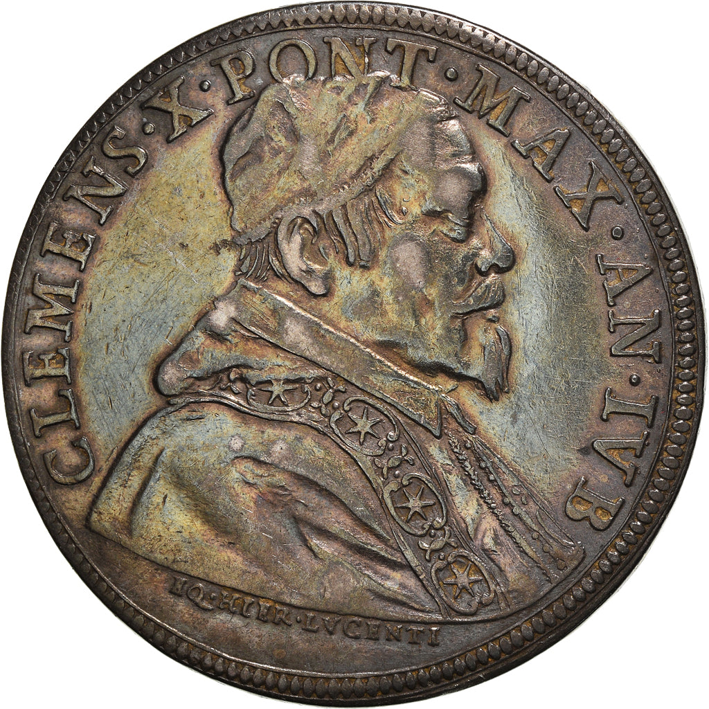 Moneta, STATI ITALIANI, PAPAL STATES, Clemens X, Piastra, Scudo of 80 Bolognini
