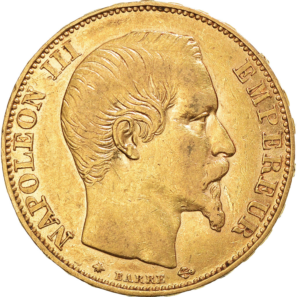 Moneda, Francia, Napoleon III, Napoléon III, 20 Francs, 1856, Strasbourg, MBC