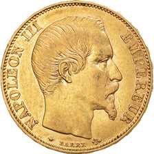 Moneda, Francia, Napoleon III, Napoléon III, 20 Francs, 1856, Strasbourg, MBC
