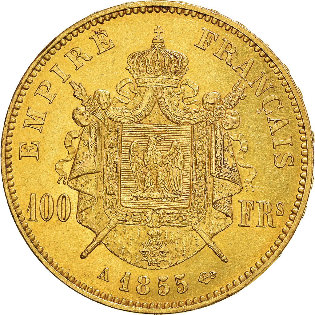 Moeda, França, Napoleon III, Napoléon III, 100 Francs, 1855, Paris, AU(50-53)