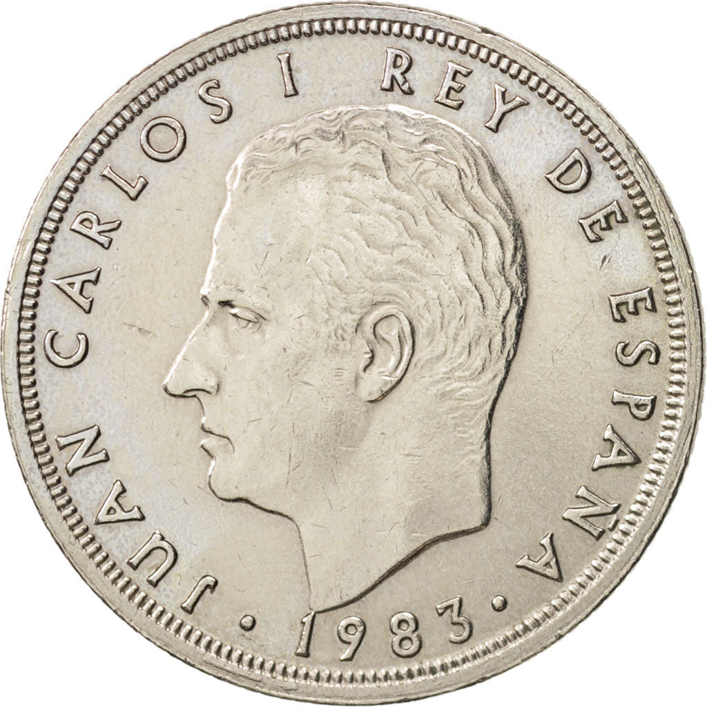 Spain, Juan Carlos I, 50 Pesetas, 1983, AU(50-53), Copper-nickel, KM:825