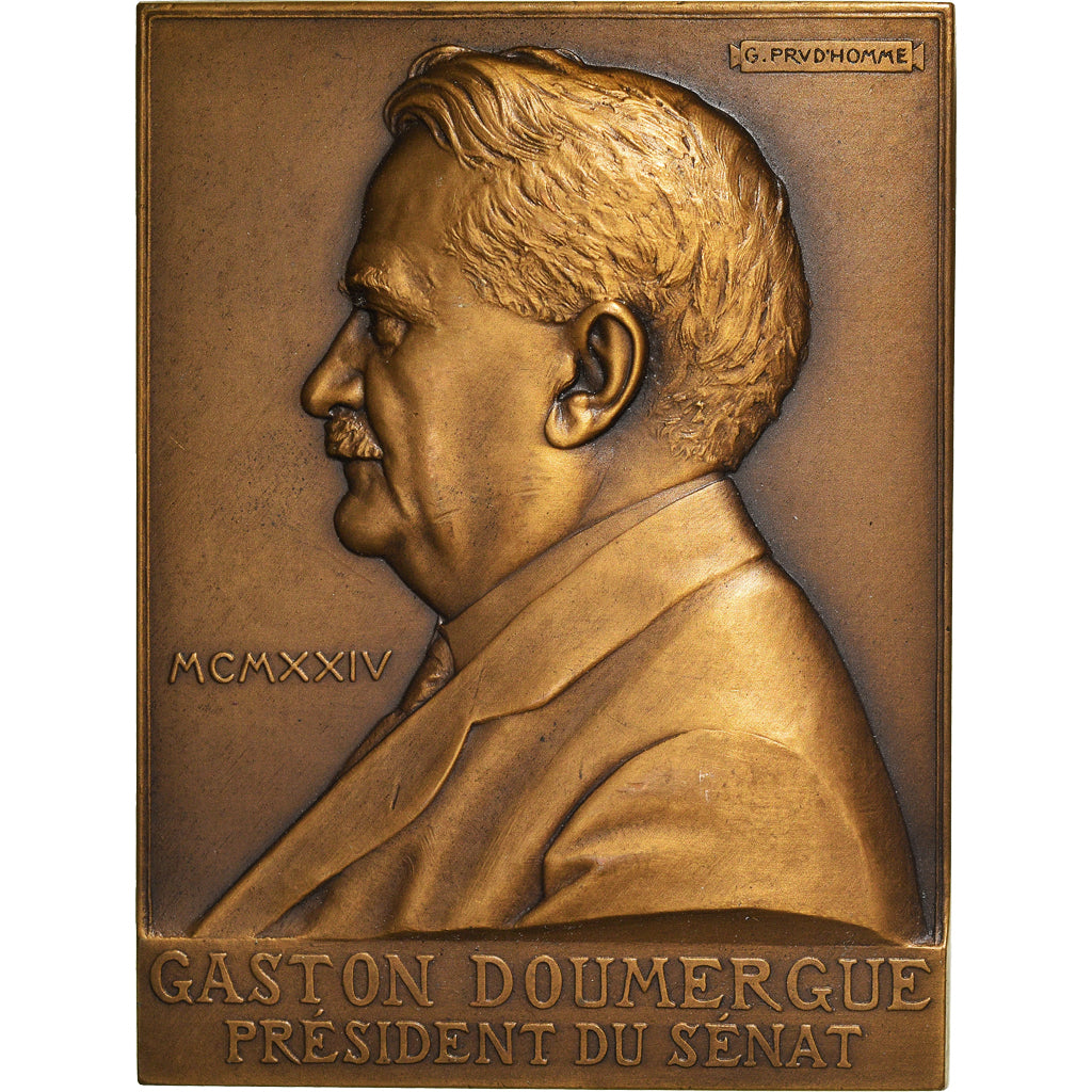 France, Médaille, Gaston Doumergue Président du Sénat, 1924, Prud'homme