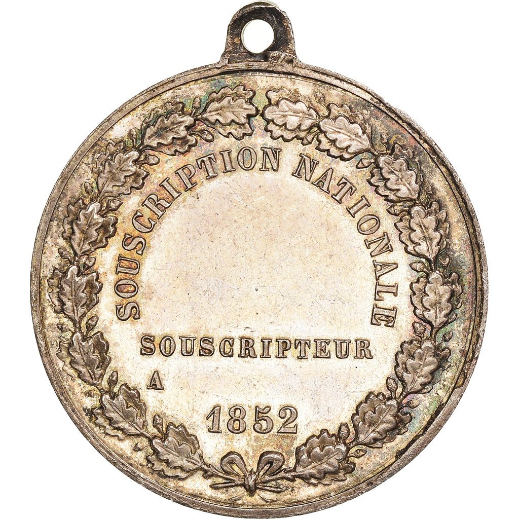 Francia, medaglia, Napoléon III, Souscription Nationale, 1852, Robineau, SPL-