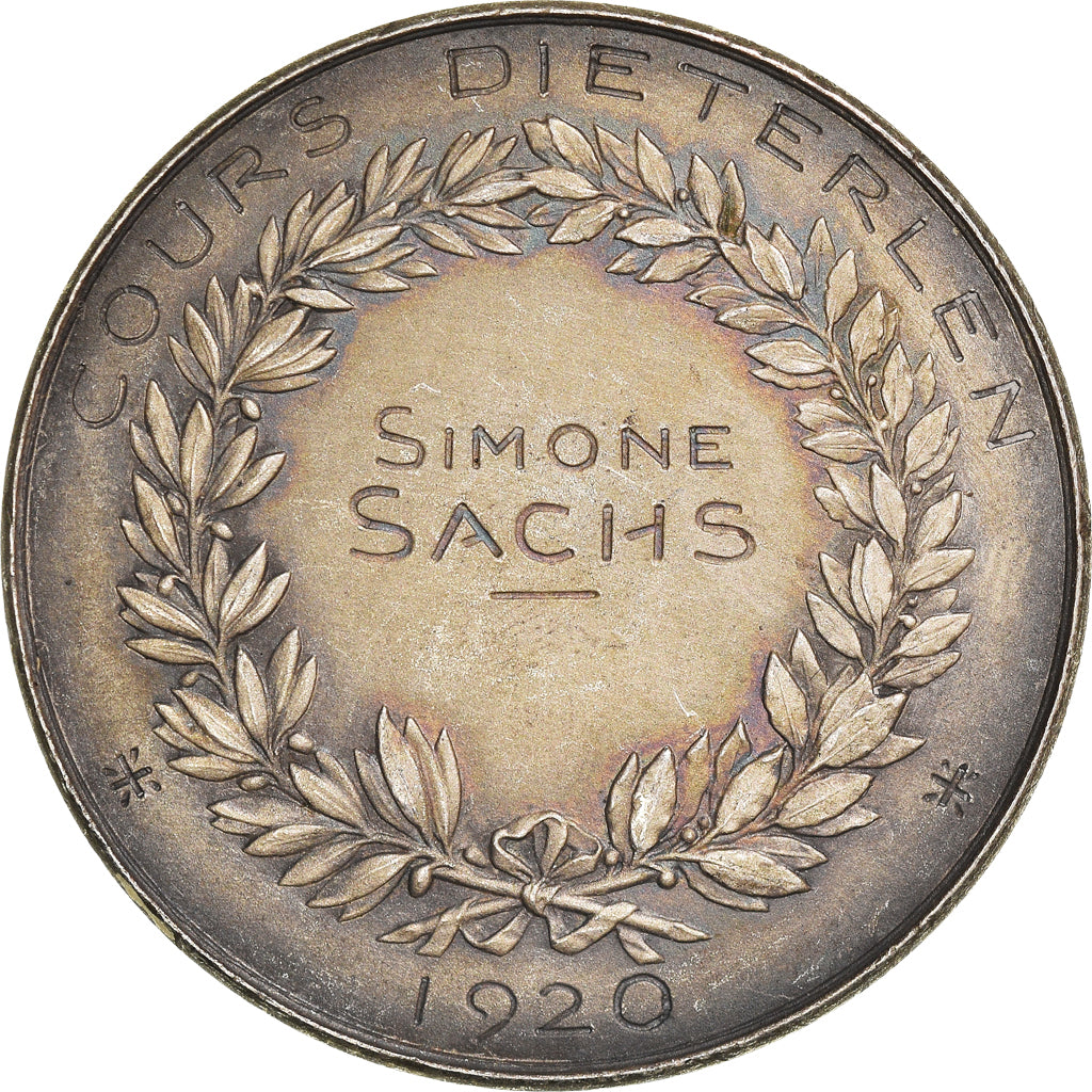France, Médaille, Cours Dieterlen, Simone Sachs, 1920, Brenet, TTB+, Bronze