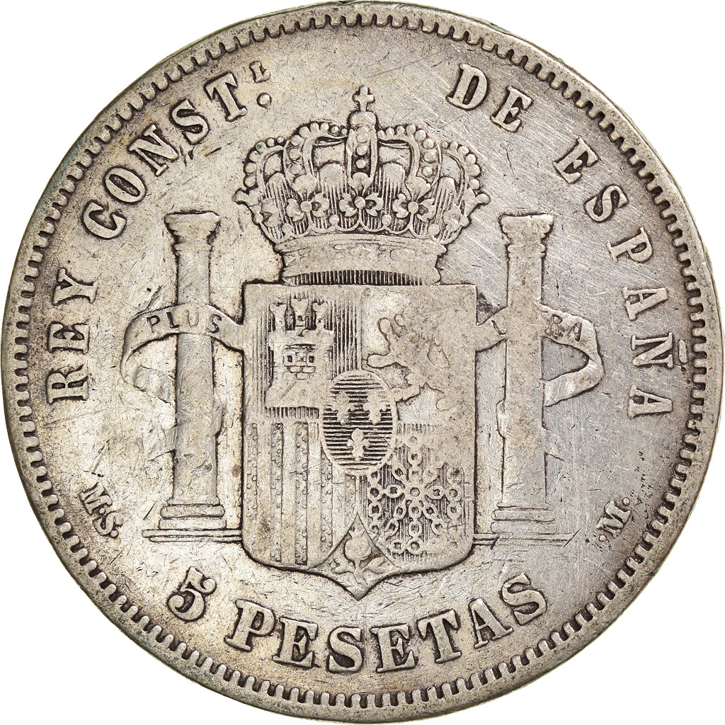 Coin, Spain, Alfonso XII, 5 Pesetas, 1885, Madrid, VF(20-25), Silver, KM:688
