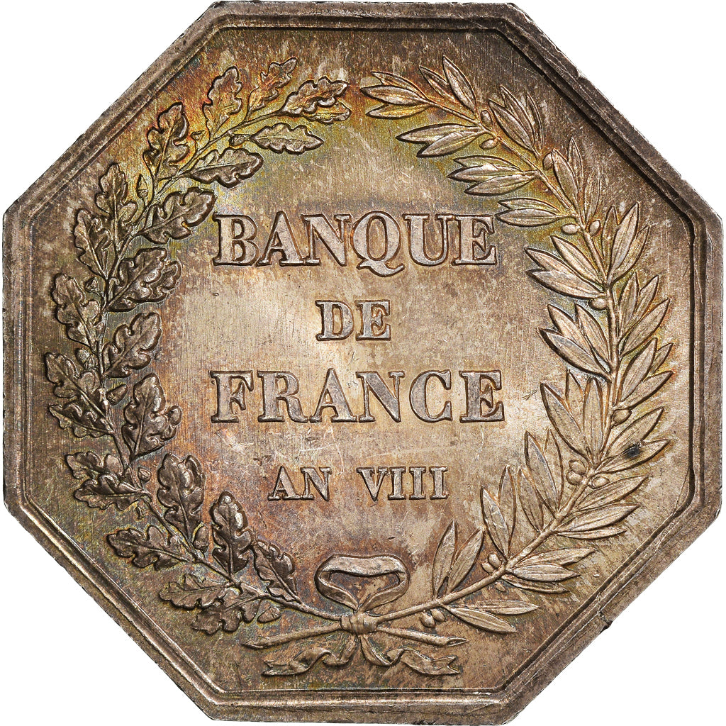 France, Token, Banque de France, An VIII, Dumarest, MS(60-62), Silver
