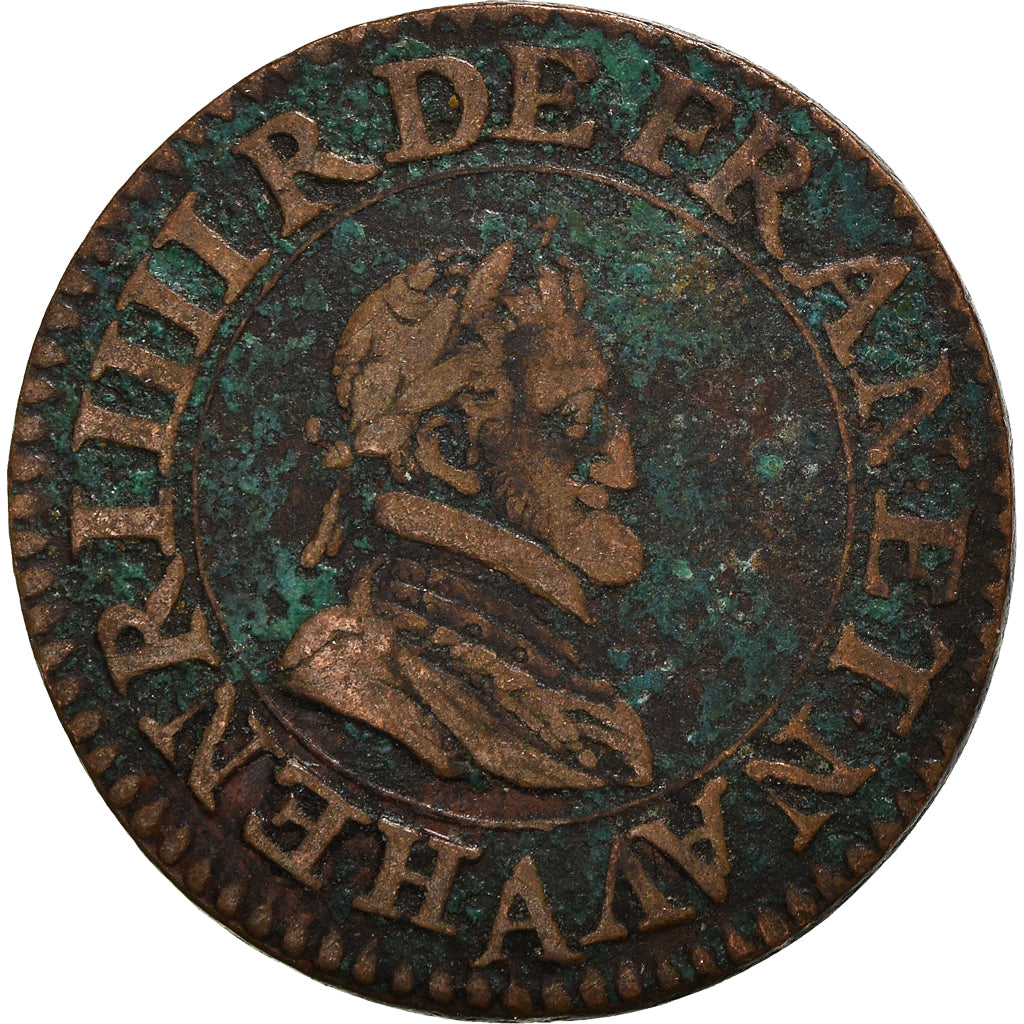 Moneta, Francia, Henri IV, Double Tournois, 1608, Paris, BB, Rame, CGKL:222