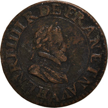 Moneta, Francia, Henri IV, Double Tournois, 1608, Paris, BB, Rame, CGKL:222