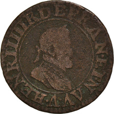 Coin, France, Henri IV, Double Tournois, 1610, Paris, F(12-15), Copper