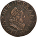Coin, France, Louis XIII, Double Tournois, 1628, Paris, AU(50-53), Copper