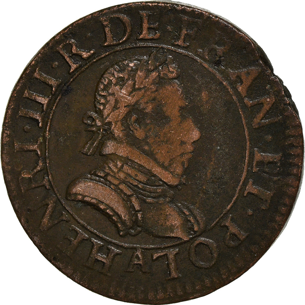 Coin, France, Henri III, Henri III, Double Tournois, 1578, Paris, EF(40-45)