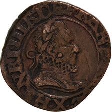 Moneta, Francia, Henri III, Double Tournois, 1588, Amiens, BB, Rame