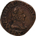 Munten, Frankrijk, Henri III, Double Tournois, 1588, Amiens, ZF, Koper