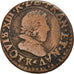 Moeda, França, Louis XIII, Double tournois, buste juvénile au col fraisé