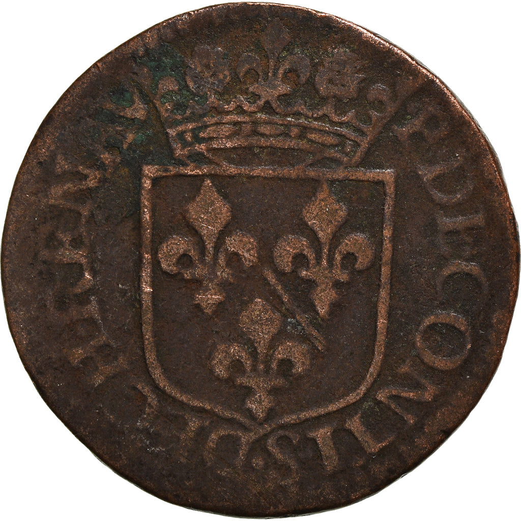 Monnaie, France, CHÂTEAU-REGNAULT, François de Bourbon, Liard, 1613, B+